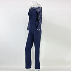 Lace Butterfly Collar Jumpsuit 2026 - Wide-Leg Trousers Jumpsuit - DanaFashionstore
