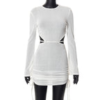 European And American Women's New Lace Up Hollow Sun Protection Dress