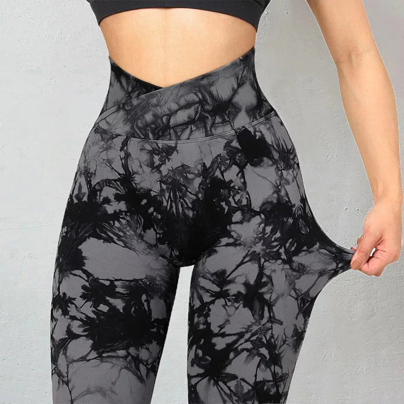 Seamless Tie Dye Leggings Women Yoga Pants Push Up Sport Fitness Running Gym Leggings - DanaFashionstore