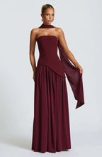 Fashion Sexy Backless Tube Top Pure Color Split Dress - DanaFashionstore
