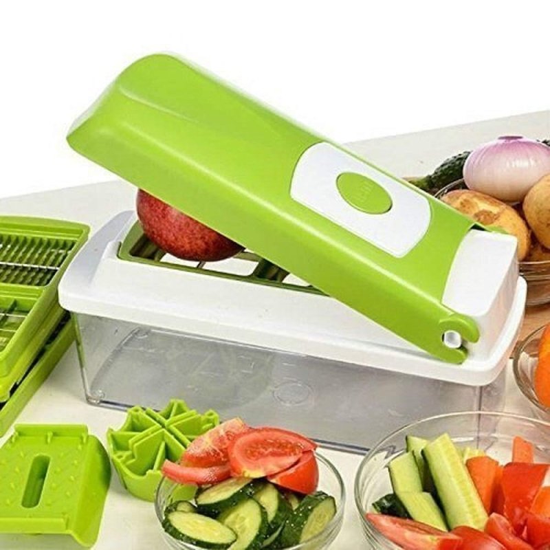12pcs Multifunctional Vegetable Chopper Handle Food Grate Food Chopper Vegetable Slicer Dicer Cut Kitchen Gadgets $34.46 Dana Fashion Color: Green quantity: 1PCS Dana's Kitchen Overview: ALL in ONE: It can be used equally well as a vegetable chopper, sala