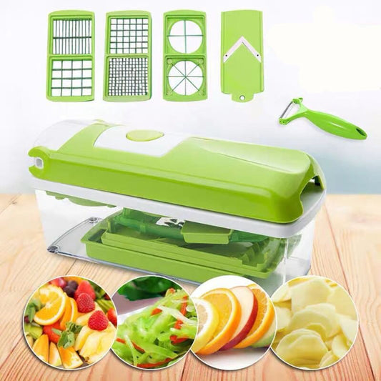 12pcs Multifunctional Vegetable Chopper Handle Food Grate Food Chopper Vegetable Slicer Dicer Cut Kitchen Gadgets $34.46 Dana Fashion Color: Green quantity: 1PCS Dana's Kitchen Overview: ALL in ONE: It can be used equally well as a vegetable chopper, sala