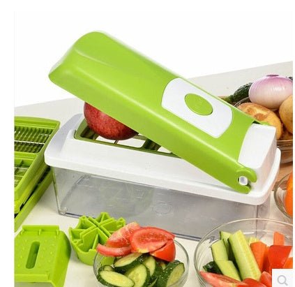 12pcs Multifunctional Vegetable Chopper Handle Food Grate Food Chopper Vegetable Slicer Dicer Cut Kitchen Gadgets $34.46 Dana Fashion Color: Green quantity: 1PCS Dana's Kitchen Overview: ALL in ONE: It can be used equally well as a vegetable chopper, sala