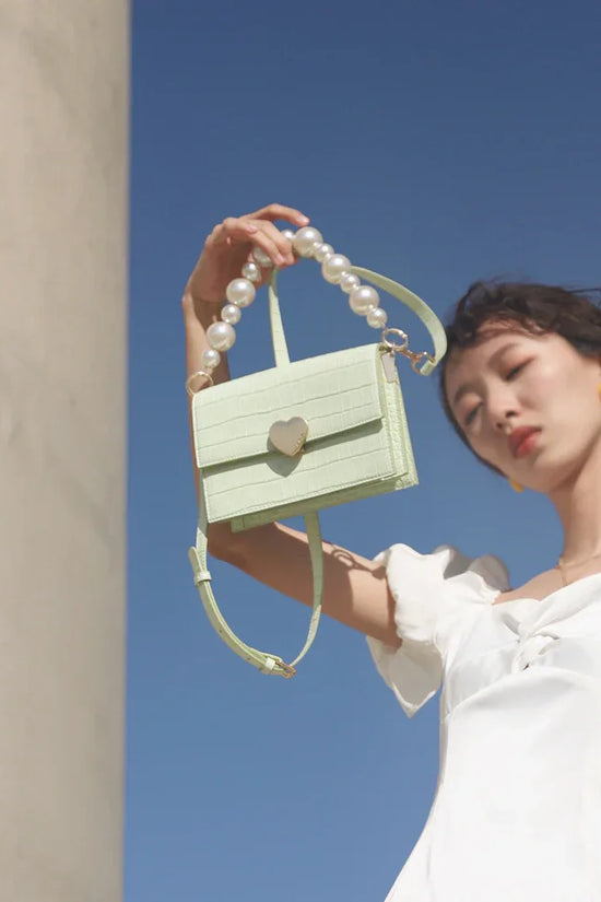 Pearl handbag premium lock small square bag - DanaFashionstore
