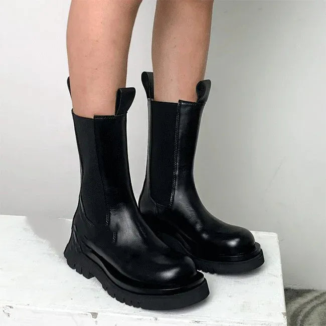 Real soft leather Martin boots women's British style boots - DanaFashionstore
