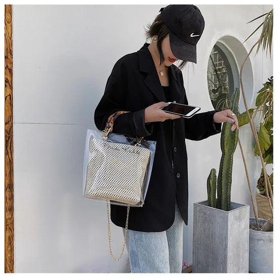 Transparent beach woven bag - DanaFashionstore