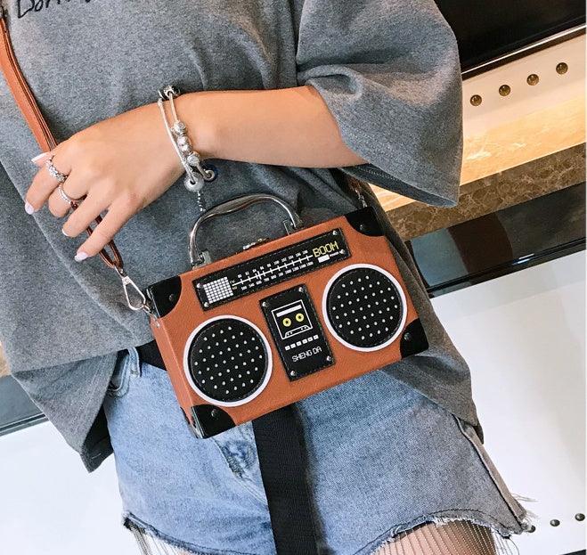 Sequins box bag radio handbag bright surface Harajuku wind Messenger bag - DanaFashionstore