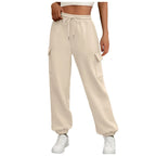 Women's Sweatpants Fleece Lined Baggy Athletic Jogger Trousers With Pockets Fall Casual Trendy Cargo Pants Fall Outfits - DanaFashionstore
