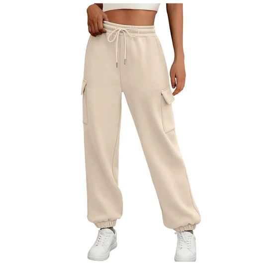 Women's Sweatpants Fleece Lined Baggy Athletic Jogger Trousers With Pockets Fall Casual Trendy Cargo Pants Fall Outfits - DanaFashionstore