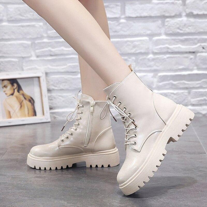 British Pure Color Ladies Waterproof Martin Boots - DanaFashionstore