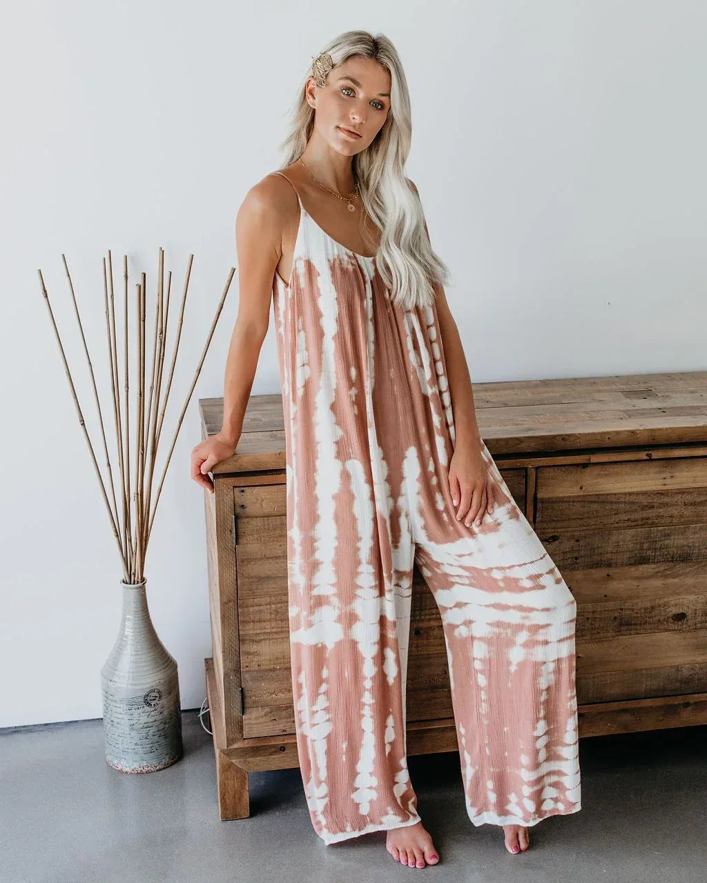 Tie-Dye Loose Pants Jumpsuit 2026 - Casual Colorful Jumpsuit - DanaFashionstore