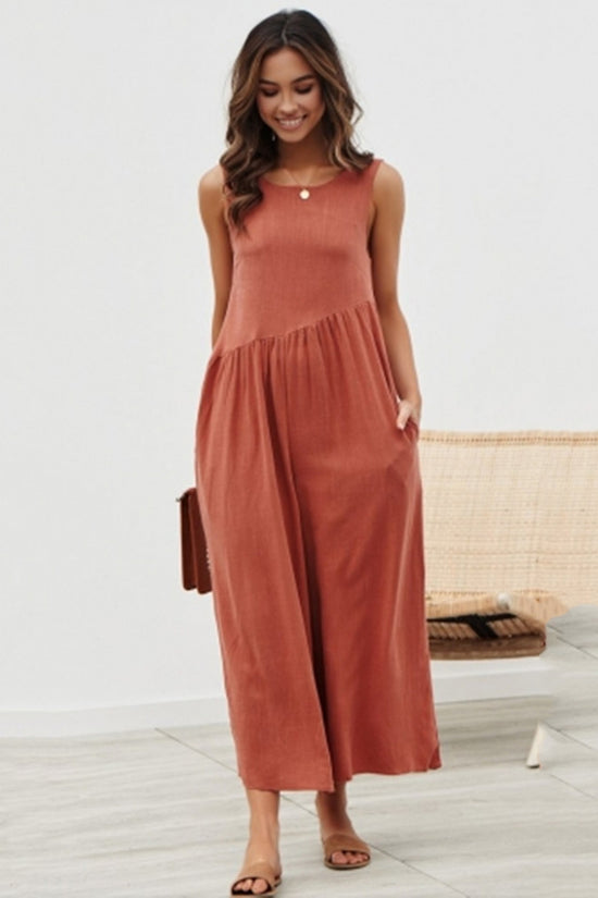 Explosion solid color vest jumpsuit