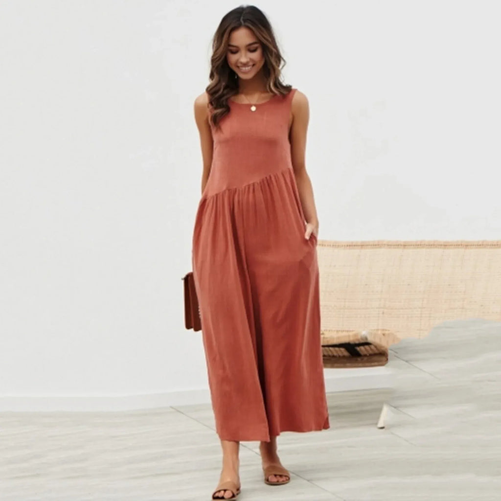 Solid Color Vest Jumpsuit 2026 - Sleeveless Casual Jumpsuit - DanaFashionstore