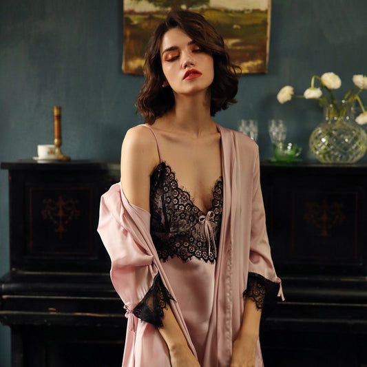 Contrast nightdress nightgown - Dana Fashion