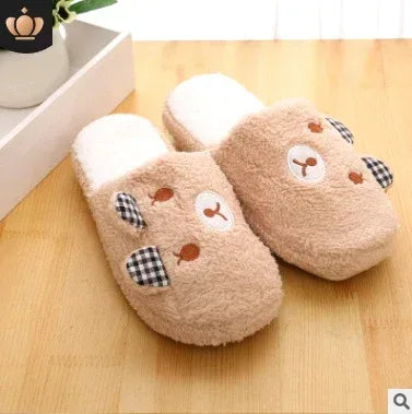 Couple models cartoon pig cotton slippers month cotton slippers home floor soft slippers warm - DanaFashionstore