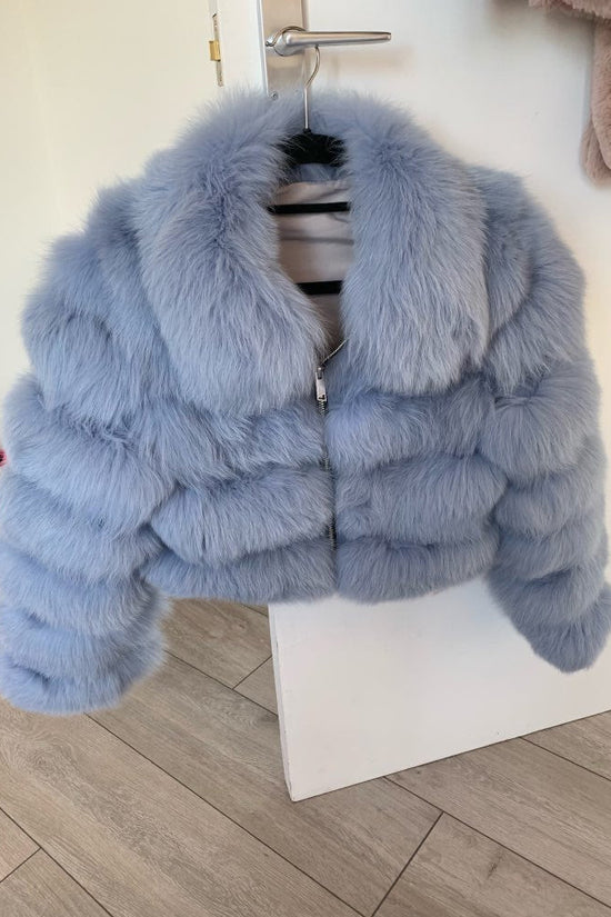 Women's Fur Coat Fox Fur Stitching Short Lapel Long Sleeve Coat Dana Fashion