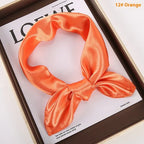 Solid Color Square Scarf Artificial Silk Small Square Towel - DanaFashionstore