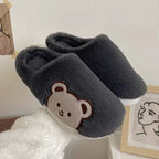 Women's Cute Home Plush Soft Soled Bear Warm Cotton Slippers - DanaFashionstore