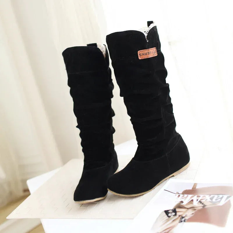 Lace Frosted Ladies Flat Boots - DanaFashionstore