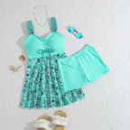 European And American-style Printed Dress-style Swimsuit For Women