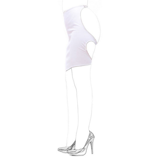 Aisle's Sexy Black Soft PU Sexy Tight-fitting Bag Field Training Short Skirt