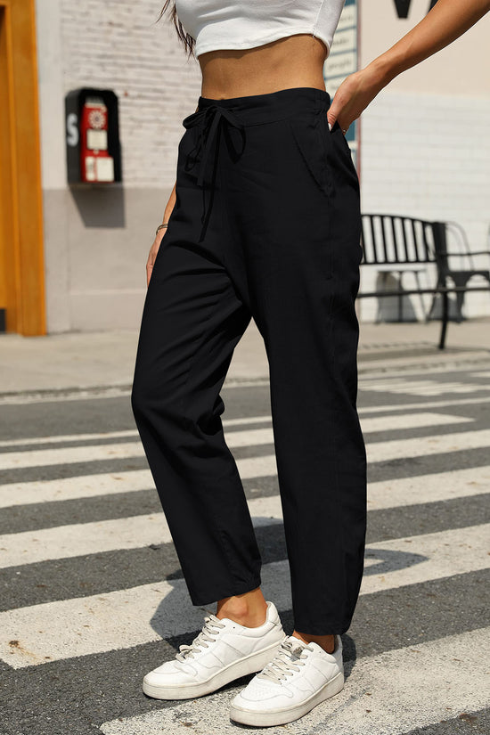 New Casual Linen Drawstring Pants For Women - Comfortable & Stylish - Dana Fashion
