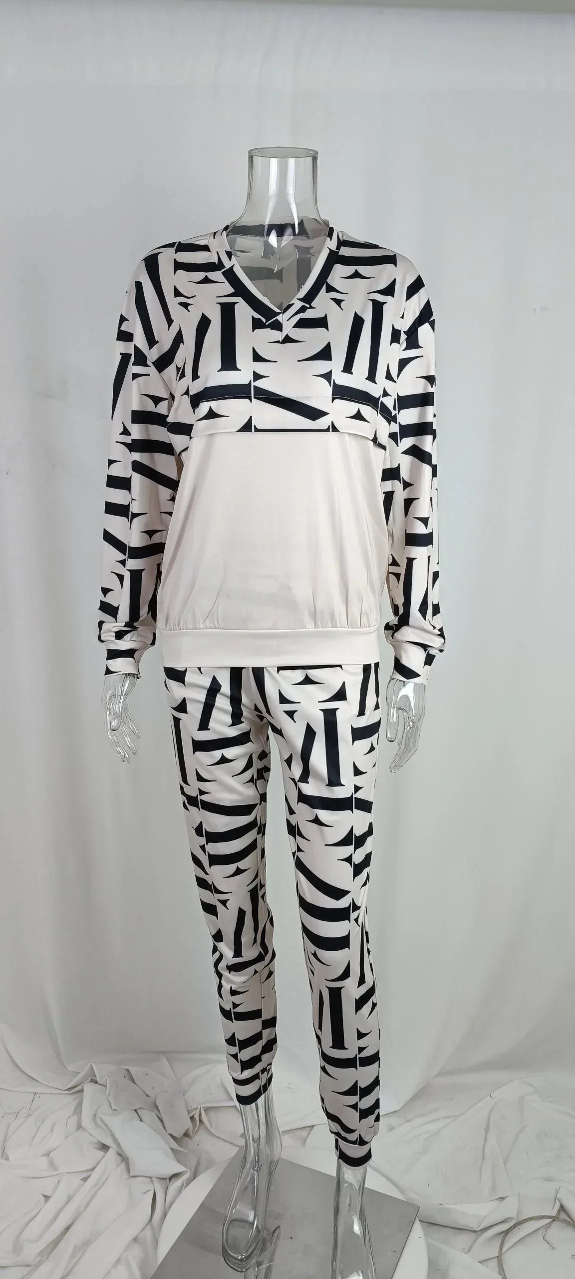 Women's Printed Long Sleeve Street Slim Fit Fashion Casual Suit - DanaFashionstore