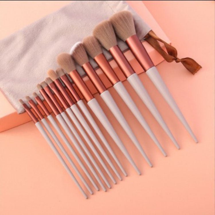 13Pcs Makeup Brush Set Make Up Concealer Brush Blush Powder Brush Eye Shadow Highlighter Foundation Brush Cosmetic Beauty Tools $10.19 Dana Fashion Appearance Color: 13coffee OPP Bags makeup ملخص: -- مجموعة من 13 قطعة من فرش المكياج، بما في ذلك فرشاة الأس