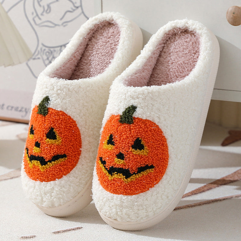 Halloween Pumpkin Cartoon Slippers Warm Winter Slippers Men And Women Couples Indoor House Shoes Dana Fashion