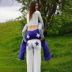 European And American Contrast Color High Elastic Sports Embroidery XINGX Printed Straight Casual Pants For Women - DanaFashionstore