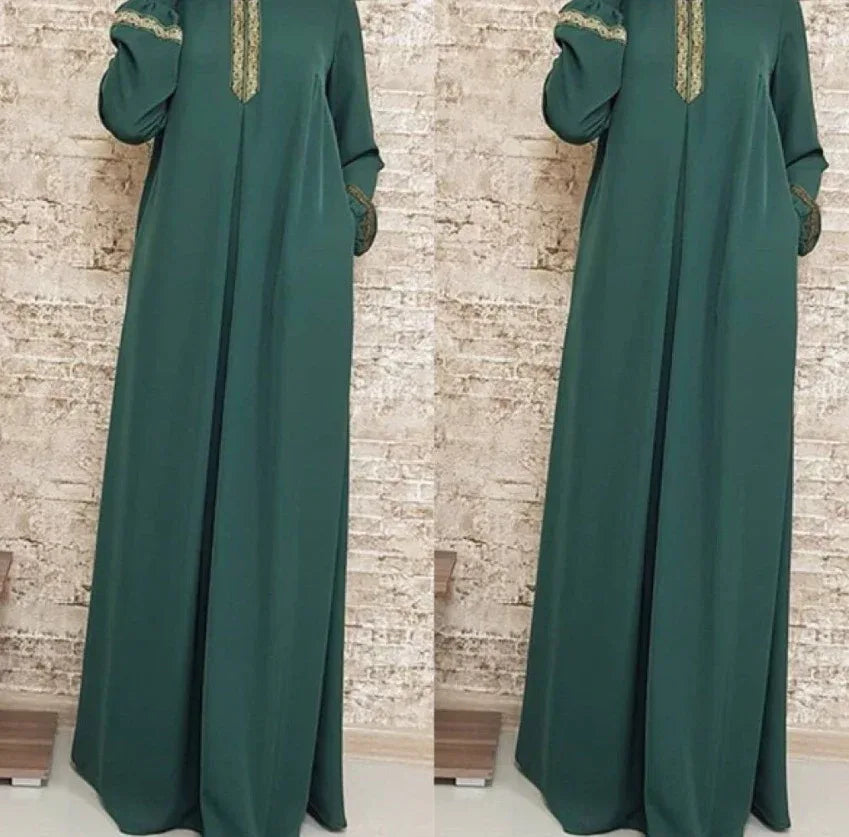 Women Plus Size Print Abaya Jilbab Muslim Maxi Dress - Elegant Islamic Clothing - DanaFashionstore