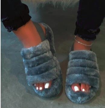 Open-toe slippers with thick bottom muffins