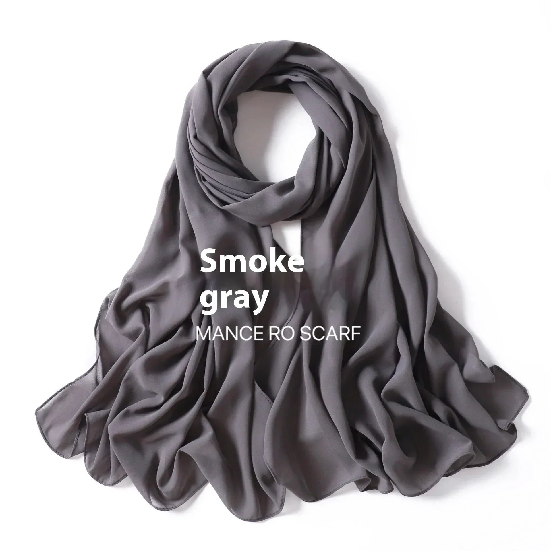 Pure Color Pearl Chiffon Scarf Headcloth Veil Chiffon Scarf - DanaFashionstore