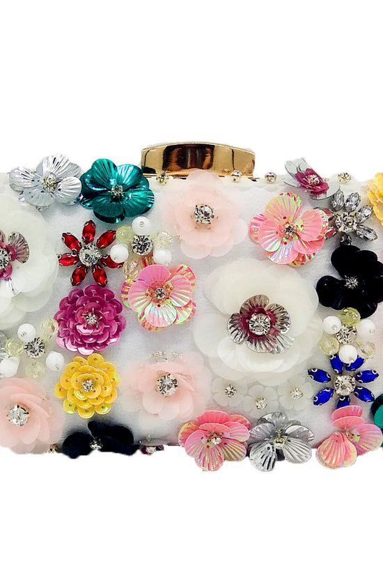 Flower Beaded Banquet Bag Party Clutch - Dana Fashion