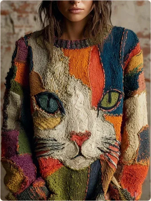 Knitted Women Crew Neck Sweater Loose Pullover Female Jumper Elegant Spring Warm Spring New Year Trendy Christmas Sweater - DanaFashionstore