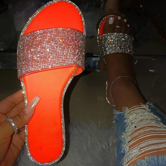 Women's Sandals with Diamond Slippers