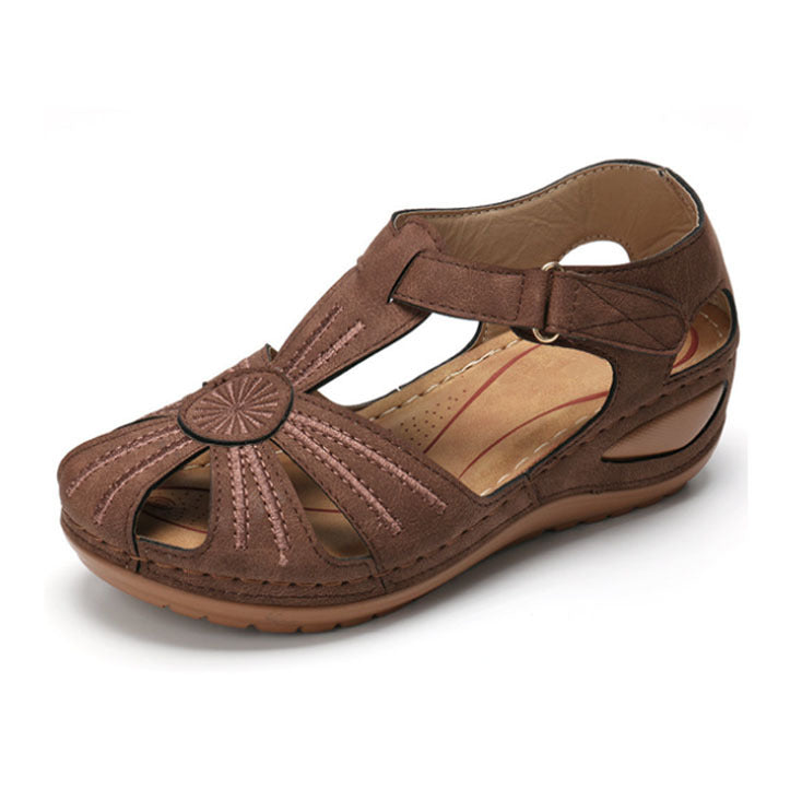 Women's line anti-slip lightweight round toe wedge sandals