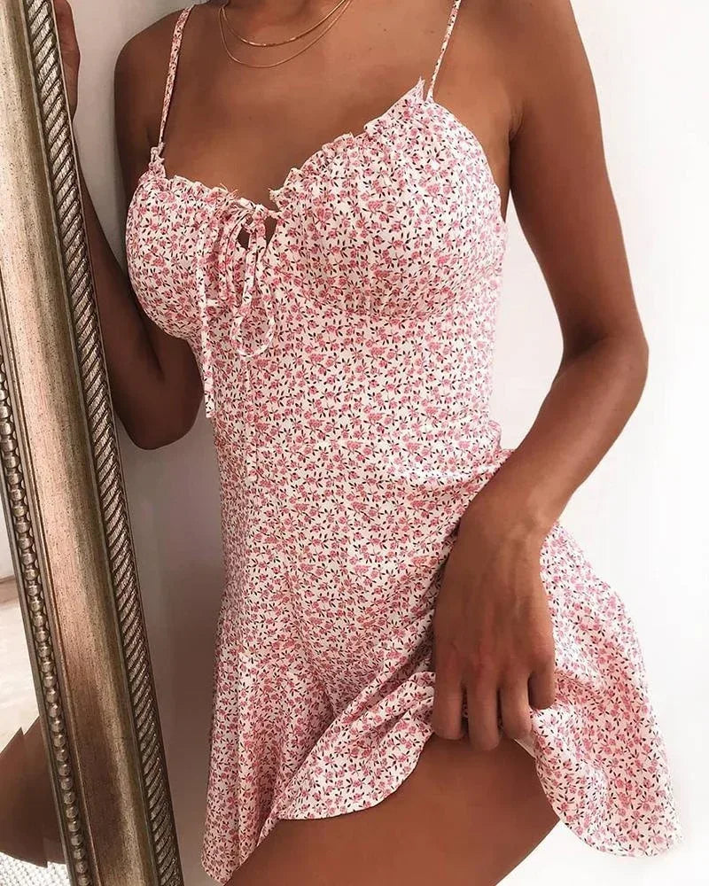 Floral Mini Camisole Dress Women 2026 - Summer Sleeveless Dress - DanaFashionstore
