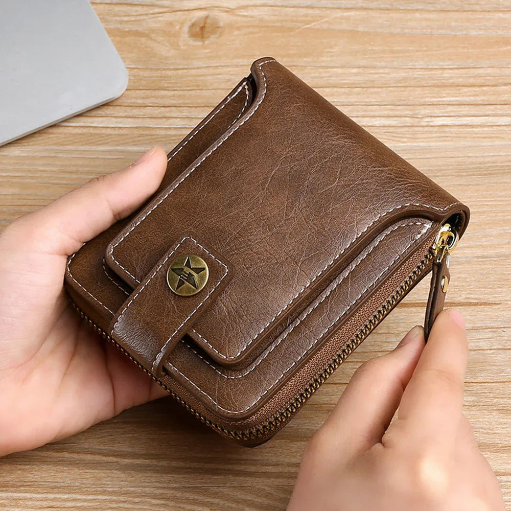 Men's Wallet Retro Horizontal Zipper Change - DanaFashionstore