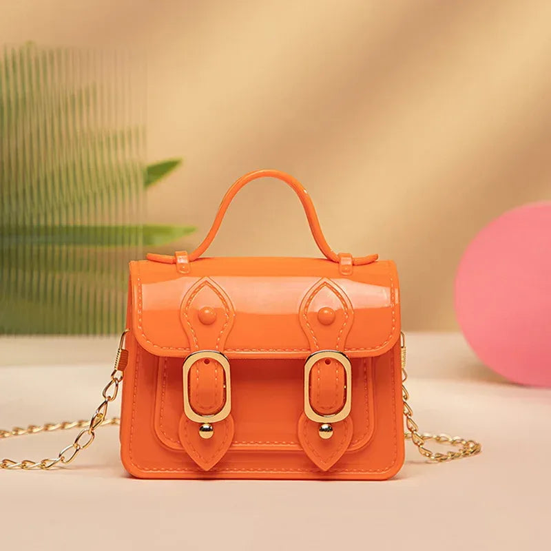 Children's Jelly Bag Rhombic Chain Pearl Handbag - DanaFashionstore