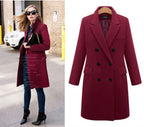 Medium length large woolen overcoat for women - DanaFashionstore