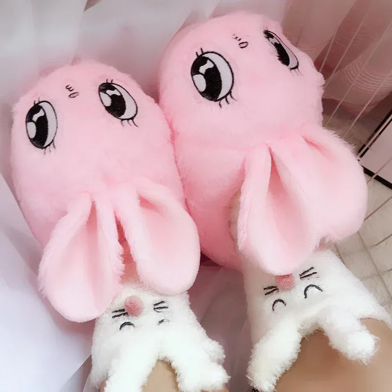 Cute Plush Big Eyes Rabbit Warm Cotton Shoes - DanaFashionstore