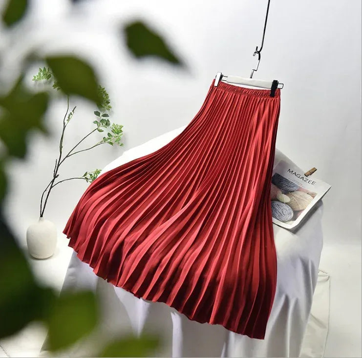Solid color pleated skirt - DanaFashionstore