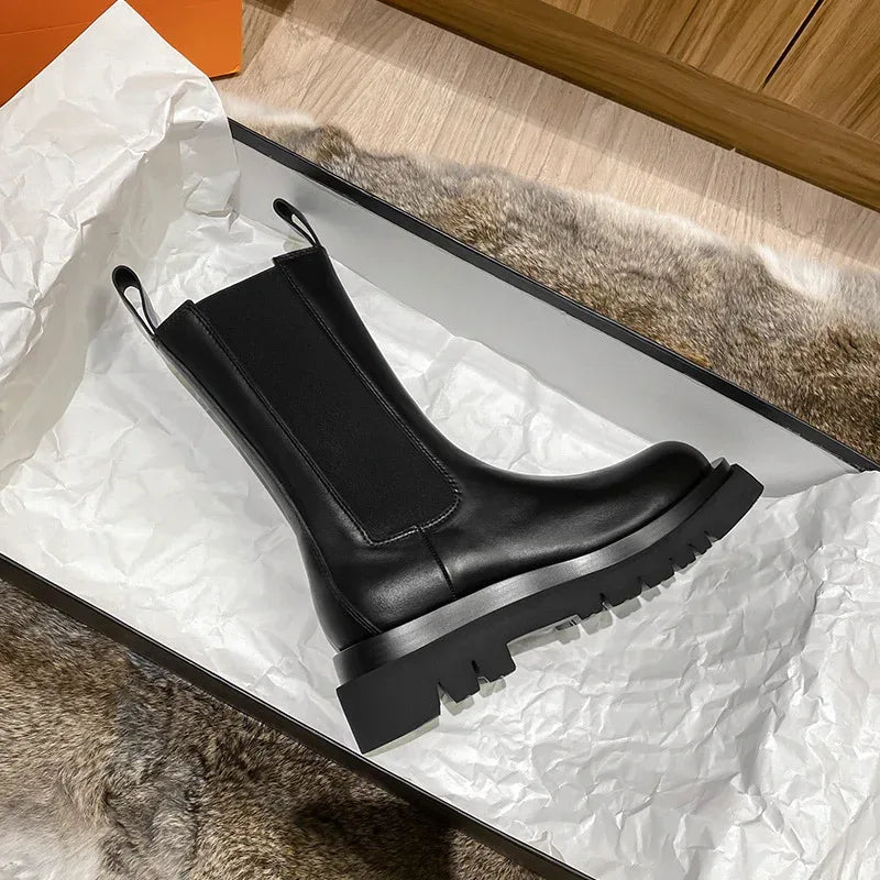 Real soft leather Martin boots women's British style boots - DanaFashionstore