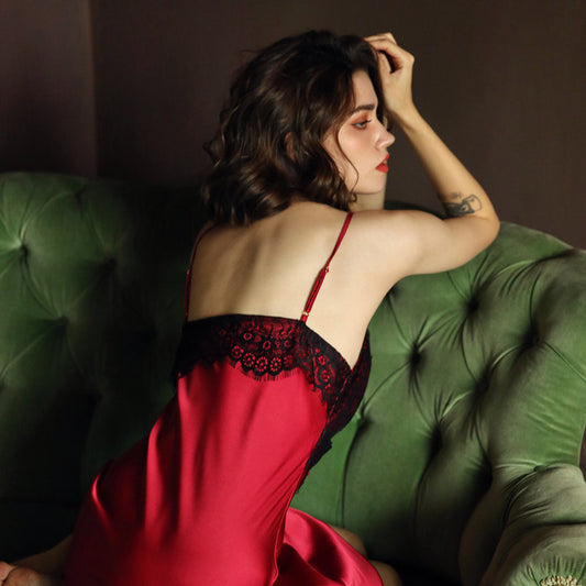 Contrast nightdress nightgown - Dana Fashion