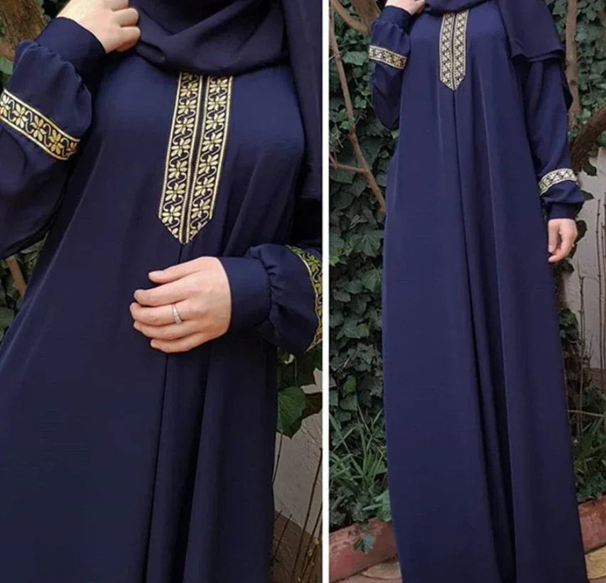 Women Plus Size Print Abaya Jilbab Muslim Maxi Dress - Elegant Islamic Clothing - DanaFashionstore
