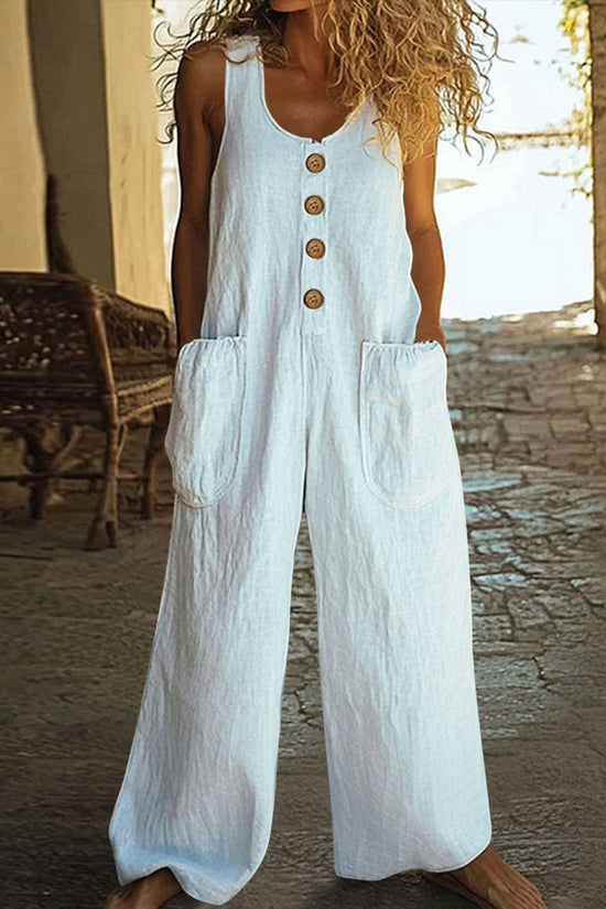 Sleeveless Casual One-piece Wide Leg Jumpsuit