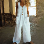Sleeveless Wide Leg Jumpsuit 2026 - Casual One-Piece Jumpsuit - DanaFashionstore