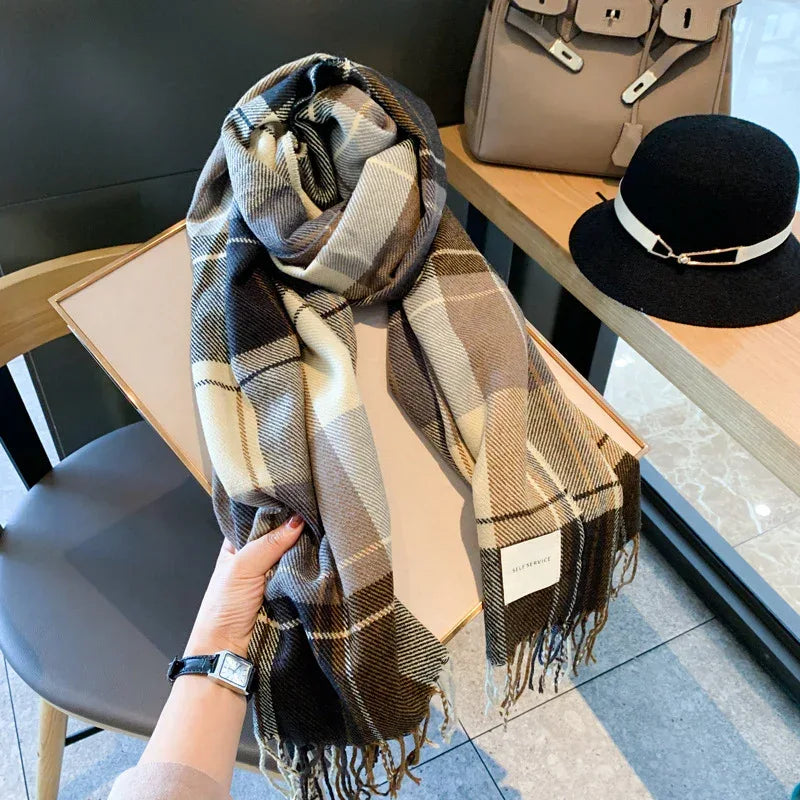 Scarf Female Winter Korean Version of The Wild British Classic - DanaFashionstore