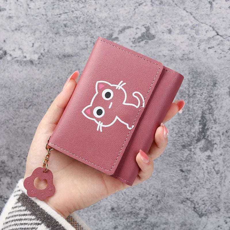 Women's Short Three-fold Cat Girls' Purse - DanaFashionstore
